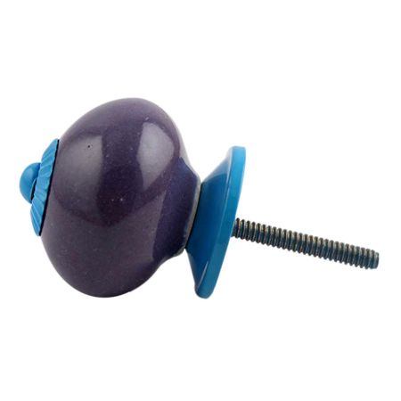 Purple Round Turquoise Fitting Ceramic Knob